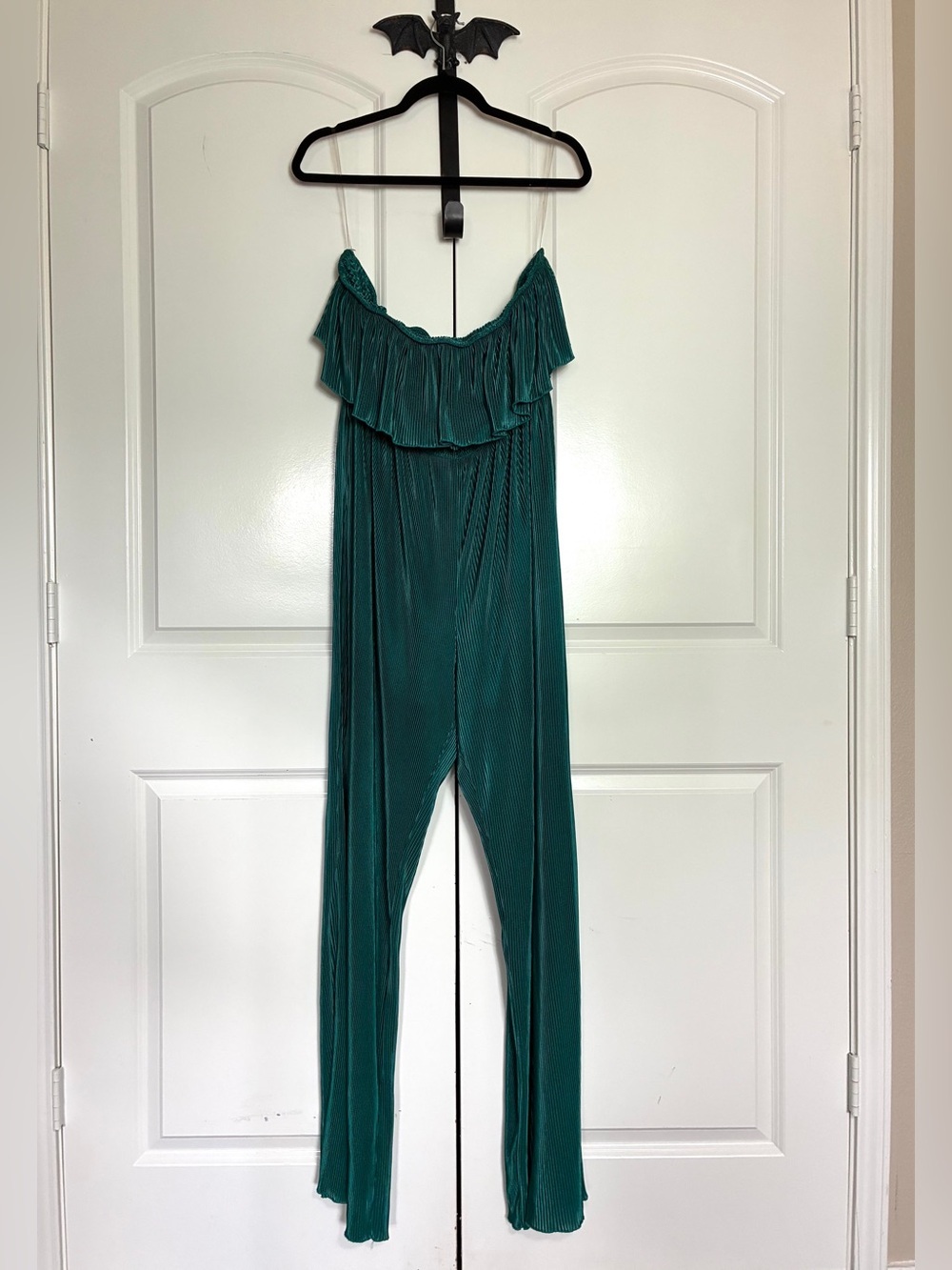 Fashion Nova Green/Teal Off-Shoulder Pleated Jumpsuit Size 1X